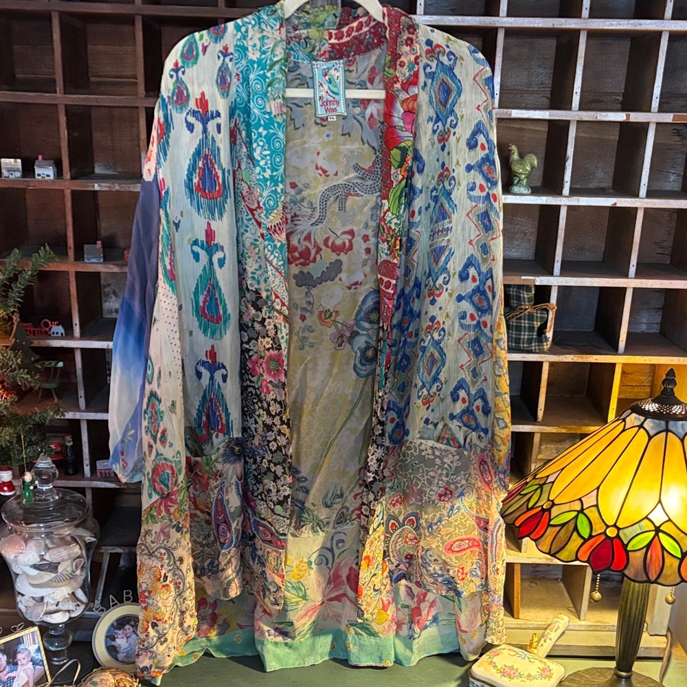Johnny Was Multicolor Women's SILK Kimono Jacket